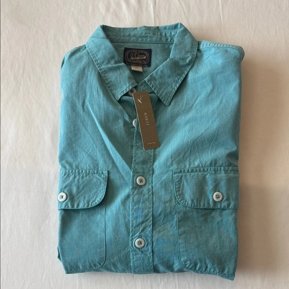 J. Crew Teal Casual Button-Down Shirt NWT